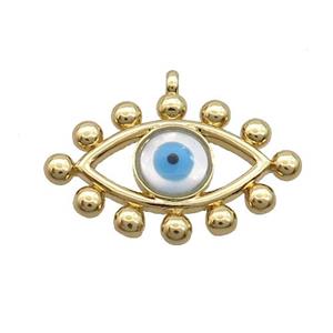 Copper Eye Pendant Pave Shell Evil Eye Gold Plated, approx 14-23mm