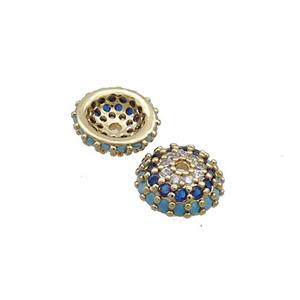 Copper Beadcaps Pave Zircon Gold Plated, approx 8mm