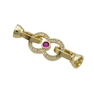 Copper Clasp Pave Zircon Infinity Gold Plated, approx 10-17mm, 6-13mm