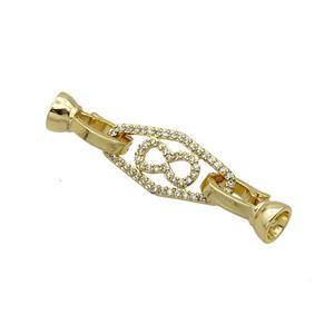 Copper Clasp Pave Zircon Infinity Gold Plated, approx 10-21mm, 6-13mm