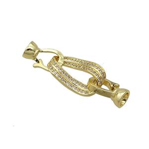 Copper Clasp Pave Zircon MobiusRing Gold Plated, approx 11-19mm, 6-13mm