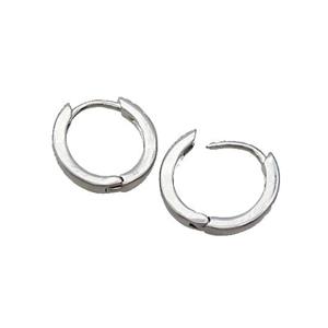 Copper Hoop Earring Platinum Plated, approx 14-15mm