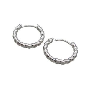 Copper Hoop Earring Platinum Plated, approx 17mm