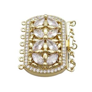 Copper Slide Clasp Pave Zircon 18K Gold, approx 26-43mm
