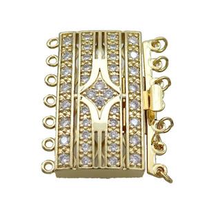 Copper Clasp Pave Zircon Slide 18K Gold, approx 20-36mm