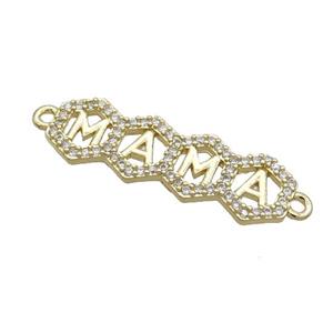 Copper Mama Pendant Pave Zircon Gold Plated, approx 9-27mm