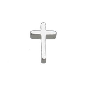 Copper Cross Pendant Platinum Plated, approx 8-13mm