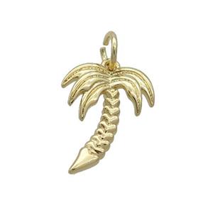 Copper Coconut Tree Pendant Gold Plated, approx 12-16mm