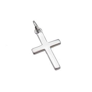 Copper Cross Pendant Platinum Plated, approx 11-17mm