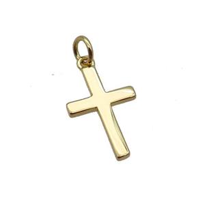 Copper Cross Pendant Gold Plated, approx 11-17mm