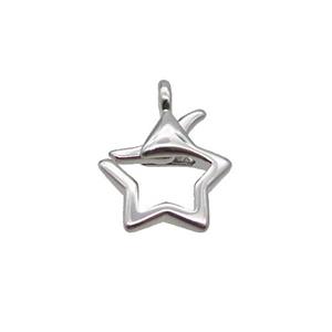 Copper Lobster Claps Star Platinum Plated, approx 11.5mm