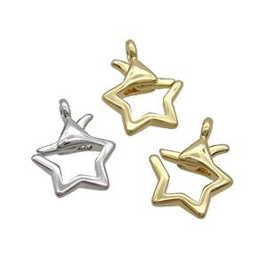 Copper Lobster Claps Star Mixed, approx 11.5mm