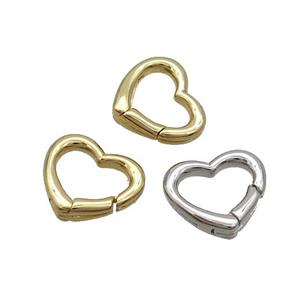 Copper Carabiner Clasp Heart Mixed, approx 13.5mm
