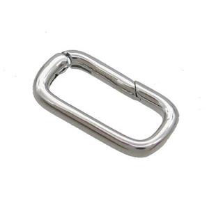 Copper Carabiner Clasp Rectangle Platinum Plated, approx 10-20mm