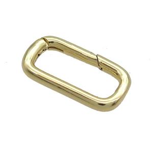 Copper Carabiner Clasp Rectangle Gold Plated, approx 10-20mm