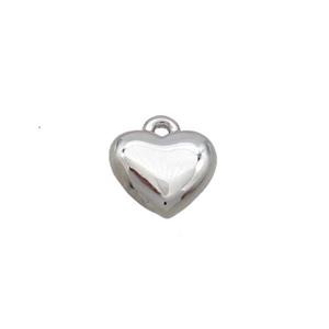 Copper Heart Pendant Platinum Plated, approx 5.5mm