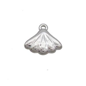 Copper Pendant Shell-Shape Platinum Plated, approx 8mm