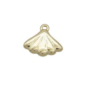 Copper Pendant Shell-Shape Gold Plated, approx 8mm