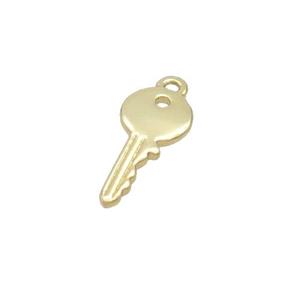Copper Key Charm Pendant Gold Plated, approx 4.5-10mm