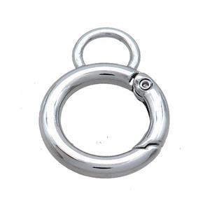 Copper Carabiner Clasp Platinum Plated, approx 23mm, 12mm