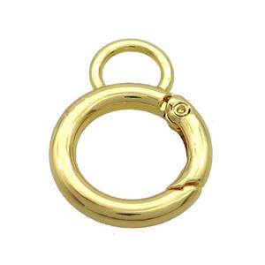 Copper Carabiner Clasp Gold Plated, approx 23mm, 12mm