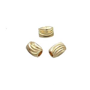 Copper Barrel Beads Gold Plated, approx 3-4mm