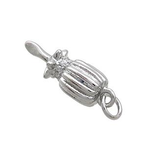 Copper Screwdriver Charms Pendant Pave Zircon Platinum Plated, approx 6.5-20mm