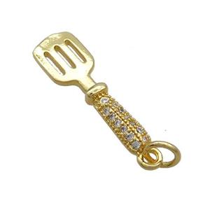 Copper Peeler Charm Pendant Pave Zircon Gold Plated, approx 7-24mm