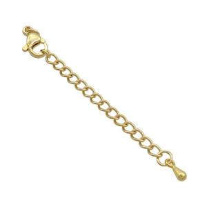 Copper Necklace Extender Chain Gold Plated, approx 50mm length