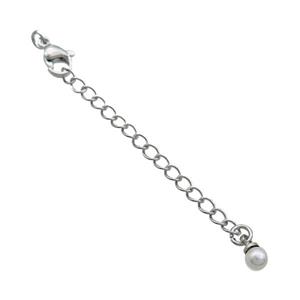 Copper Necklace Extender Chain Platinum Plated, approx 50mm length
