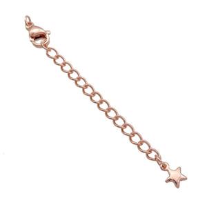 Copper Necklace Extender Chain Star Rose Gold, approx 50mm length