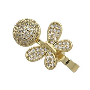 Copper Magnetic Clasp Pave Zircon Butterfly Gold Plated, approx 10mm, 10-16mm, 28mm