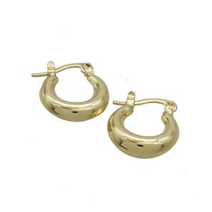 Copper Latchback Earrings Gold Plated, approx 15mm
