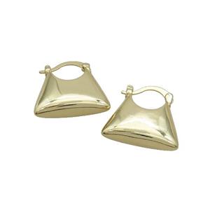 Copper Latchback Earrings Bags Gold Plated, approx 19-20mm