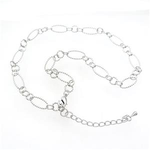 Copper Necklace Chain Platinum Plated, approx 8mm, 8-20mm, 42-47cm length