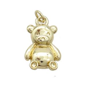 Copper Bear Pendant Gold Plated, approx 12-17.5mm