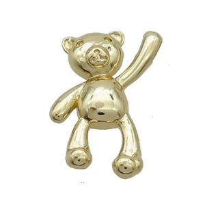 Copper Bear Pendant Gold Plated, approx 19-25mm