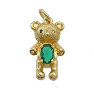 Copper Rat Charms Pendant Pave Zircon Gold Plated, approx 12-19mm