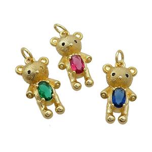 Copper Rat Charms Pendant Pave Zircon Gold Plated Mixed, approx 12-19mm
