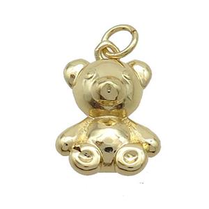 Copper Bear Pendant Gold Plated, approx 13-16mm