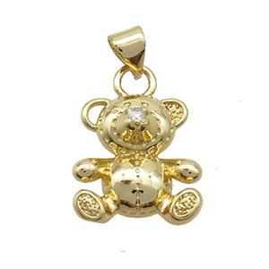 Copper Bear Pendant Gold Plated, approx 15-16mm
