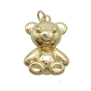 Copper Bear Pendant Gold Plated, approx 16-23mm