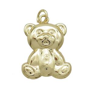 Copper Bear Pendant Gold Plated, approx 16-22mm