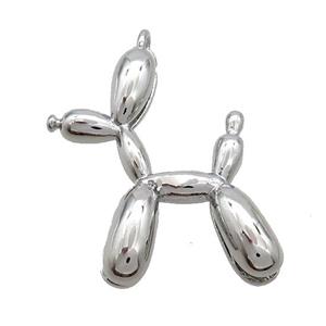 Copper Dog Charms Pendant Platinum Plated, approx 32-35mm