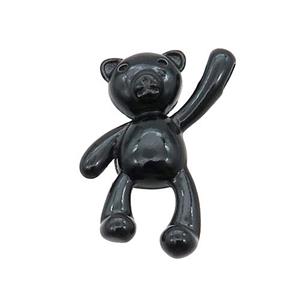 Copper Bear Pendant With Black Lacquered, approx 15-25mm
