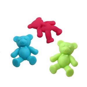 Resin Bear Charms Pendant Matte Mixed Color, approx 30-38mm