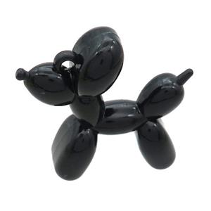 Black Resin Dog Chrams Pendant, approx 42mm