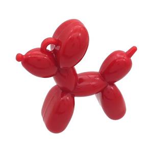 Red Resin Dog Pendant, approx 42mm