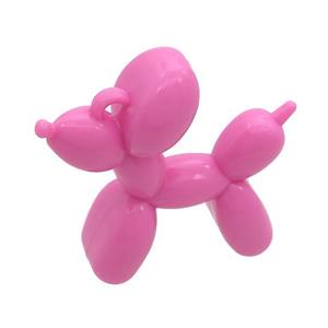 Pink Resin Dog Pendant, approx 42mm