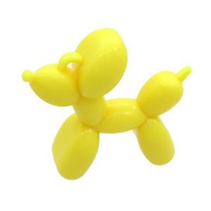 Yellow Resin Dog Pendant, approx 42mm